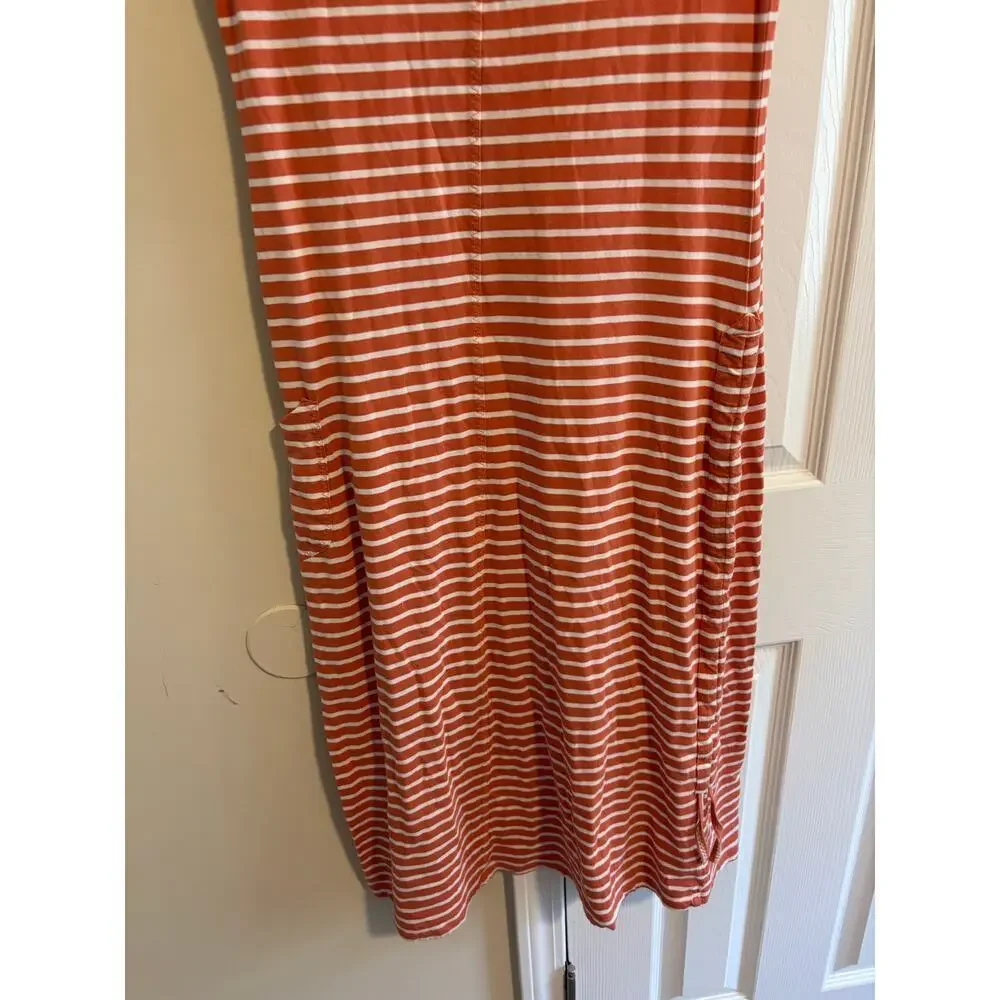 Toad & Co Muse dress sz small in salmon coral balanced stripe - Picture 8 of 10
